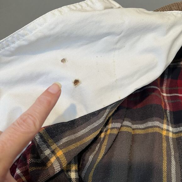 J. Crew Mens Size M Barn Chore Coat Jacket Corduroy Collar Flannel Lined Tan - Picture 12 of 13